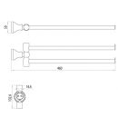 LM8101C - Аксессуары для ванной, держатель для полотенец поворотный двойной, 460мм, хром