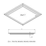 Душевой поддон Тругор 700х700х50 тип 1