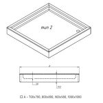 Душевой поддон 700х700х50 тип 2